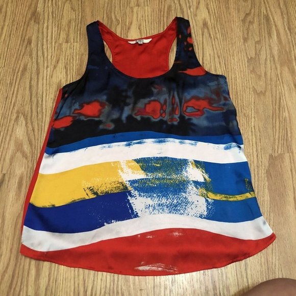 bb dakota sheer multi color tanks sleeveless size small Scoop Neck - Picture 1 of 10